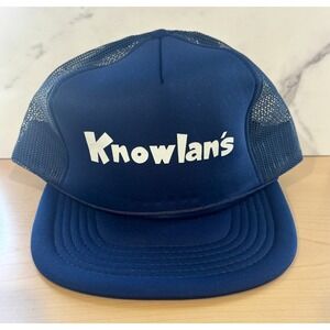 Vintage Blue Knowlan's Mesh Trucker Hat Snapback One Size Advertising Cap